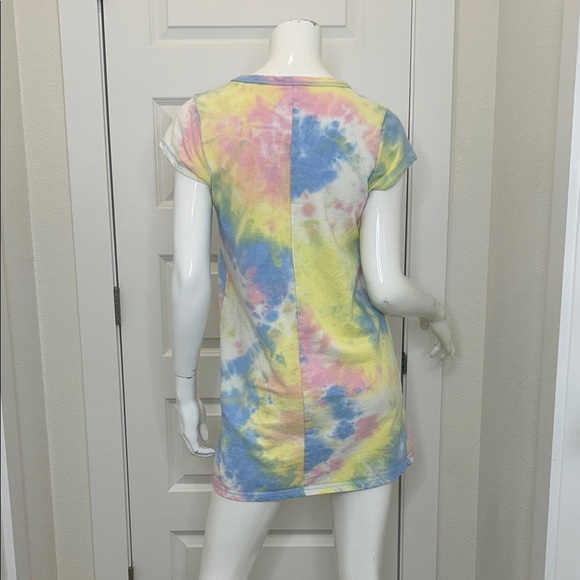 She + Sky Tie-Dye Mini Dress - Blue, Yellow, Pink - Picture 4 of 7